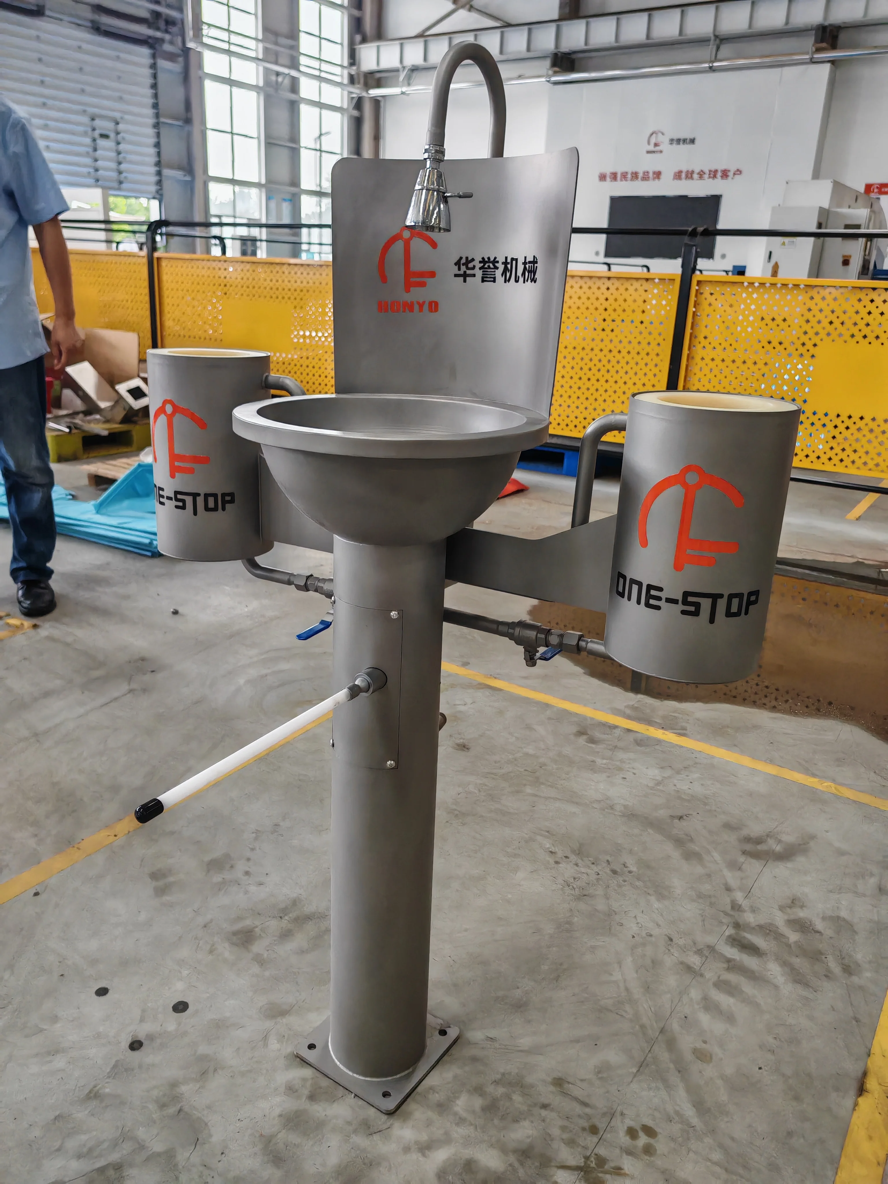Stainless Steel 304 Industrial Hand Sink Commercial Sanitizing Wash Basin Trough for Food Factory and Slaughterhouse