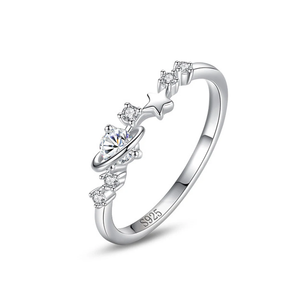Hot Sale Delicate Ring 100% 925 Sterling Silver Zircon Inlaid Cute