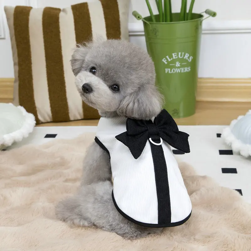 Dog Clothes Spring Summer Luxury Black Dog Dress for Small Dogs Fashion  Style Pet Clothes