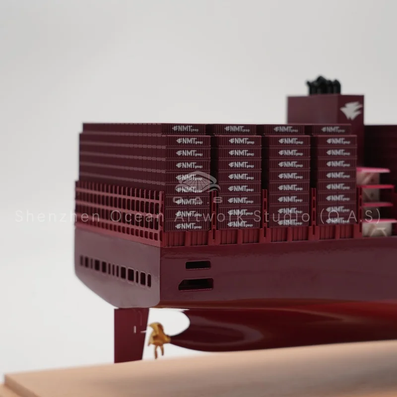 This exquisite Ever Green ship model perfectly restores classic cargo shipment vessel features with precise scale and delicate details. Handcrafted with premium materials, it boasts realistic outlines, vivid painting and solid structure. Ideal as a high-end decorative ornament for offices, reception rooms and exhibition halls. Custom logos and colors are available to meet personalized needs. Professional factory making ensures stable quality, suitable for corporate business gifts, shipping commemorative collections and industry celebration presents worldwide.Amber@vesselmodel.com Tel: +86 18038048785