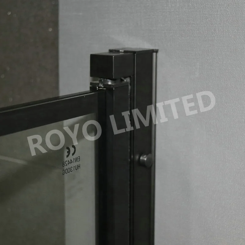 
75x135cm Single black bath screen shower screen with black painting with pivot profile 