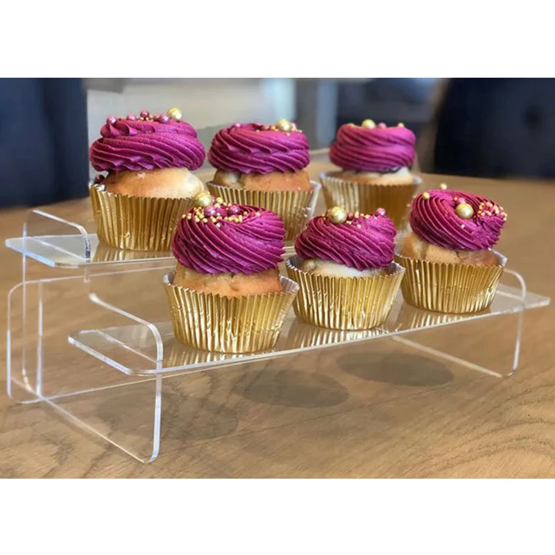 Detachable Acrylic 2 Tier Cupcake Step Riser Lucite Cupcake Stand ...