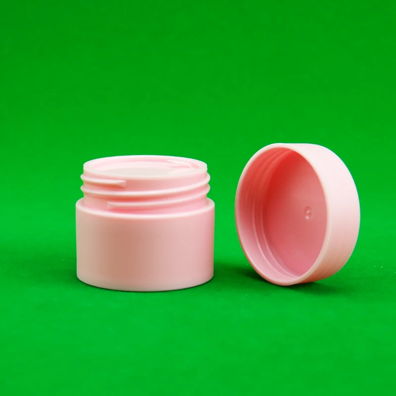 product 10g empty pink double wall round matte face cream frosted lip balm container pp cosmetic plastic jar with lid-26