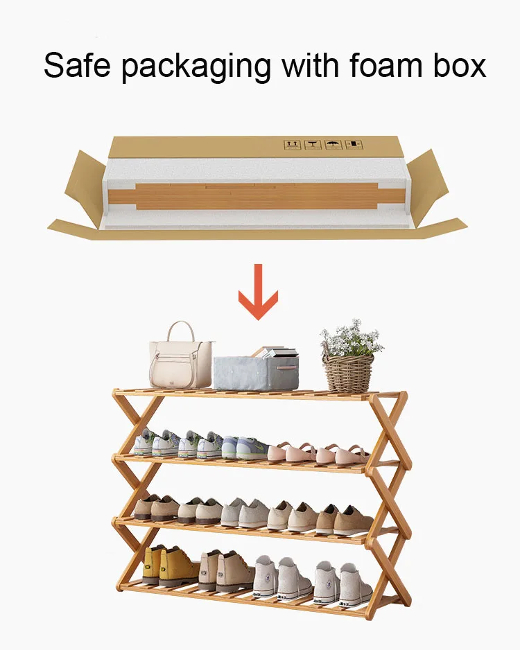 Cheap Price Custom Bamboo Shoe Rack Stand Living Room Furniture