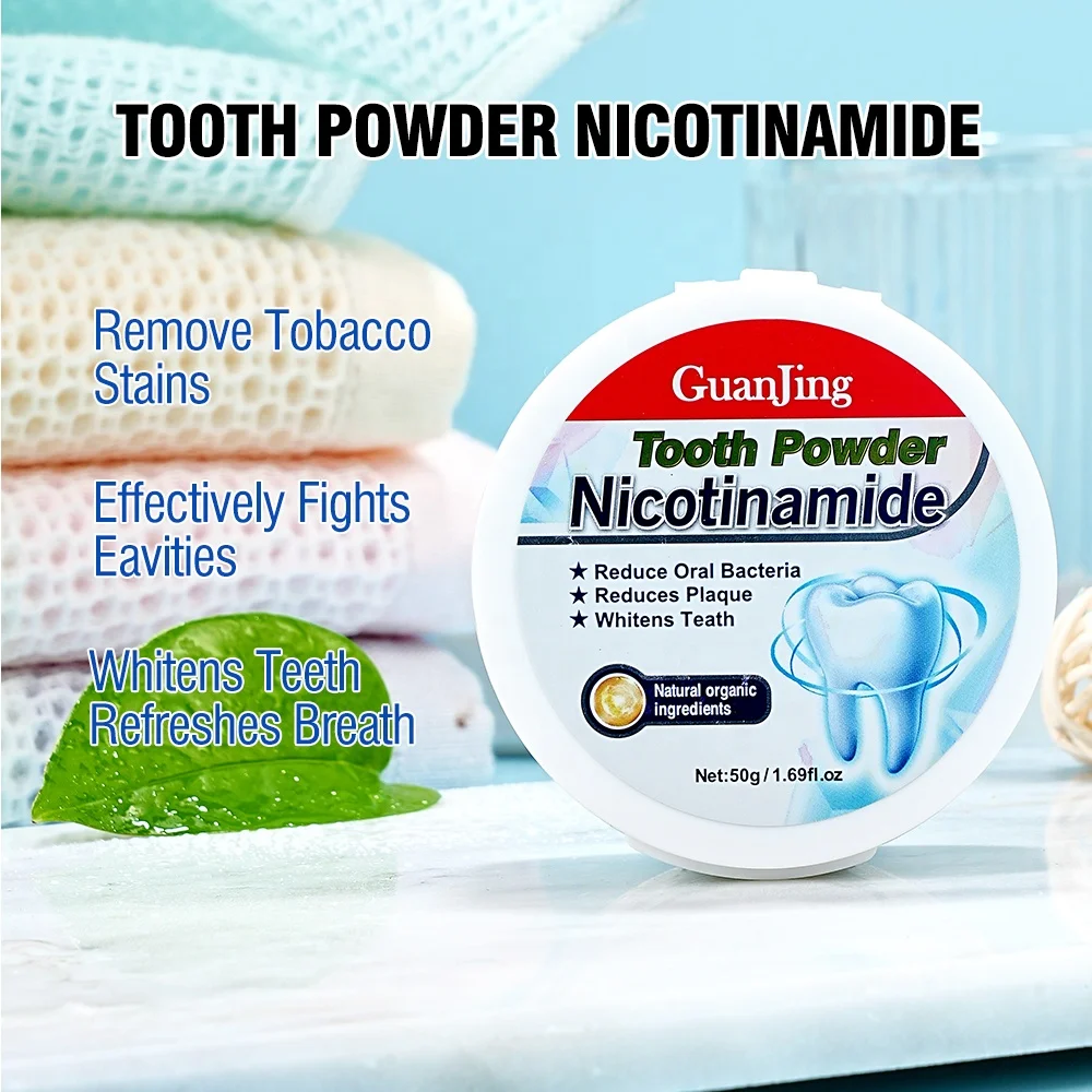 Nicotinamide Activated Teeth Whitening Powder Manufacturer Natural Reduce  Oral Bacteria Brightening Teeth Powder