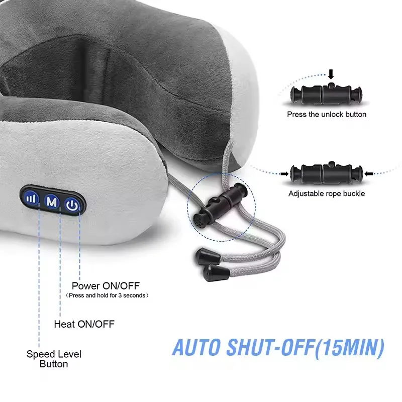 OEM de fábrica de productos de resolución de problemas de cuello de calor en forma de U cuello eléctrico almohadas Shiatsu infrarrojo almohada de masaje