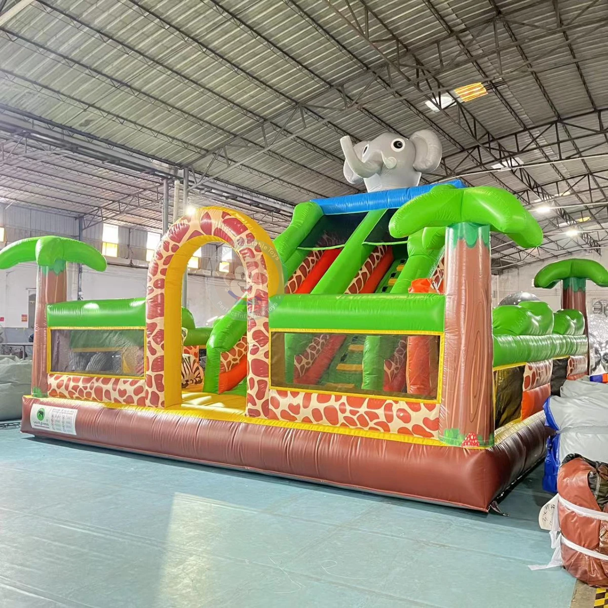Commercial Pvc Inflatable Bounce House With Slide Inflatable Moon