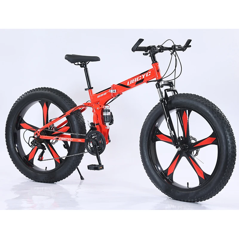 26 Inch Fat Bike 4.0 - 9 Speed Snow Bicycle with Full Suspension