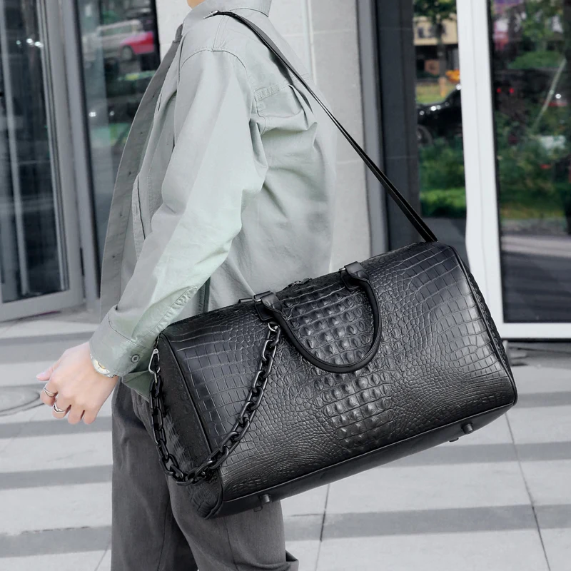 Hot Fashion Waterproof PU Leather Unisex Duffel Bag with Zipper Closure Large Capacity for Daily Use & Weekend Travel