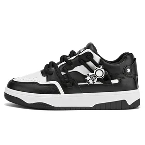 Men's New Trend Summer Skateboarding Shoes Breathable Leather Leisure Sports Board Shoes with Thick Sole Wear-Resistant Design