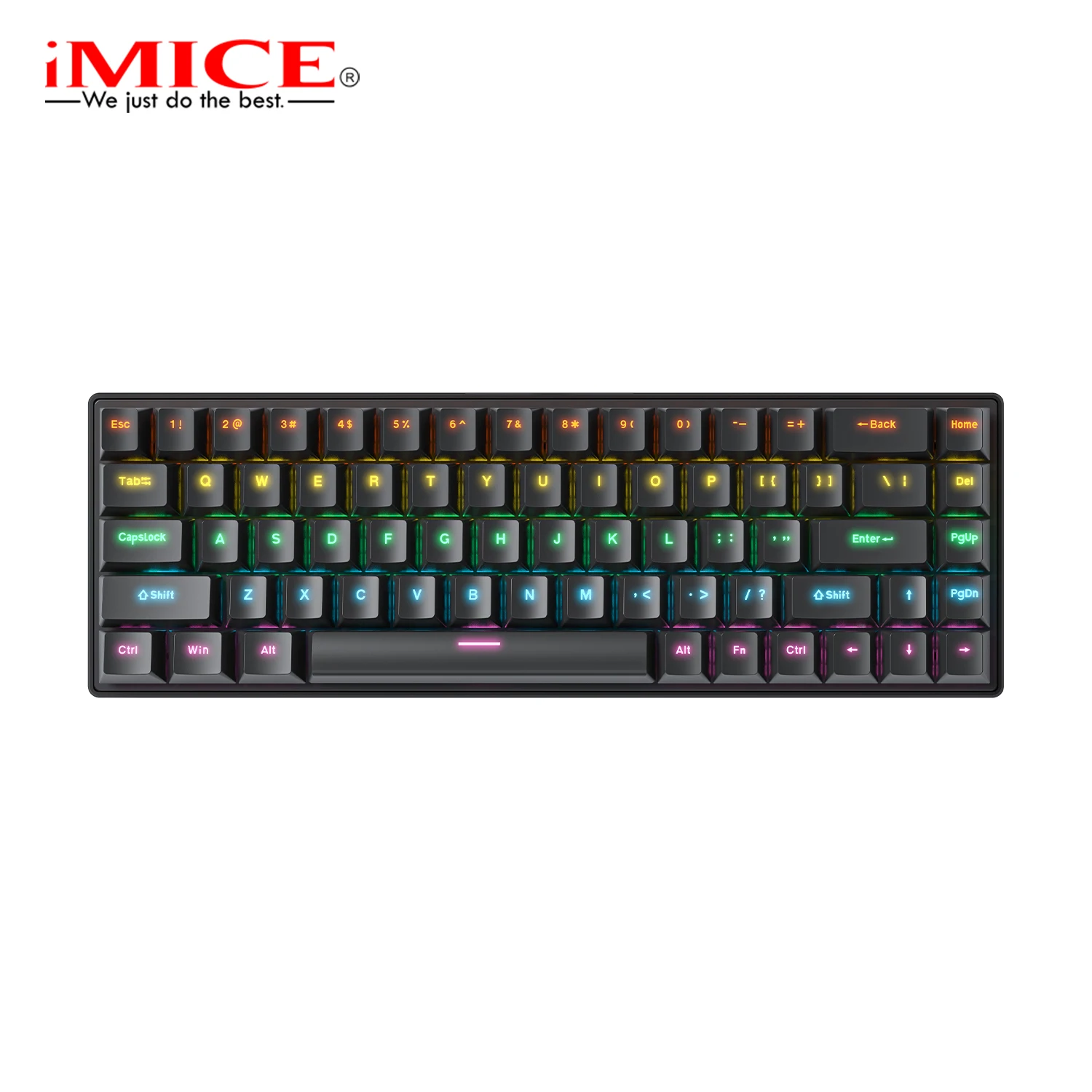 KIYO IMICE GK-690 68 Keys Wired Gaming Keyboard with LED Lights, Multi