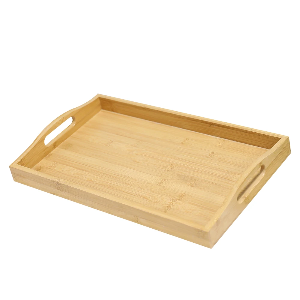 Serving Platter 3 Tier  Rustic with Metal Handles Unfinished square Breakfast Wooden Tray