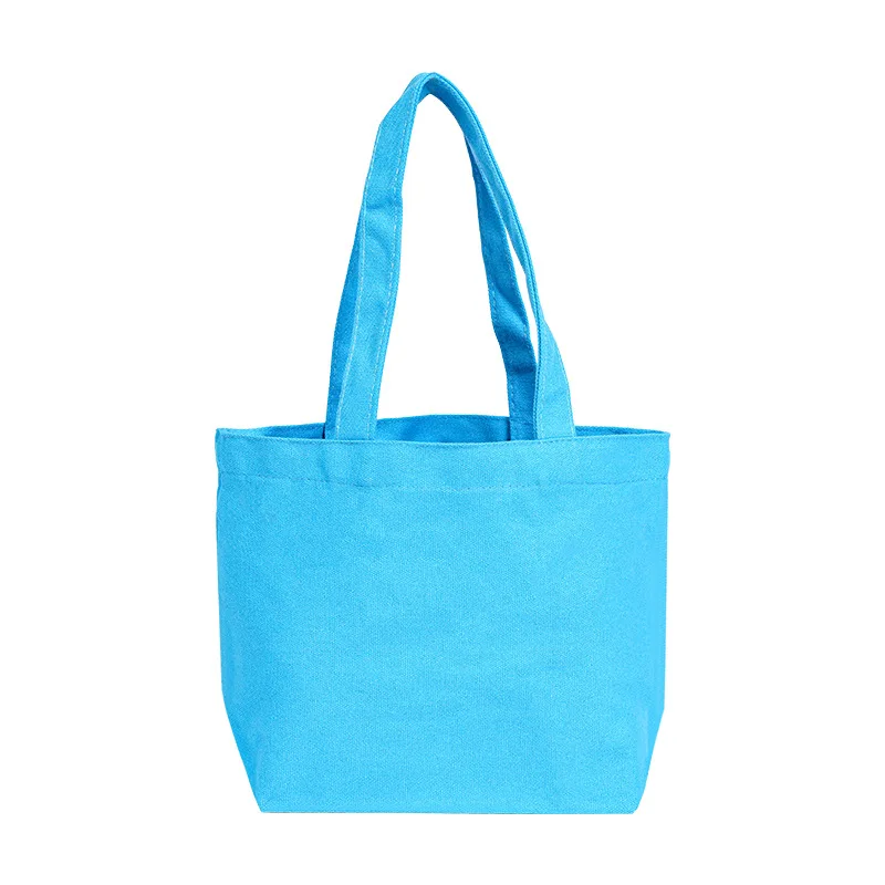 Manufacturer Wholesale Henghua All-Cotton Blank Ready-Stock Customizable Flocking Mini Canvas Bag 30x20x10cm Handheld Bag preview 5