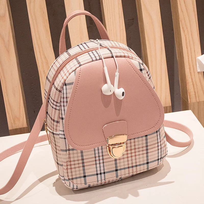 Durable Mini Women Backpack with Floral Design Zipper Closure