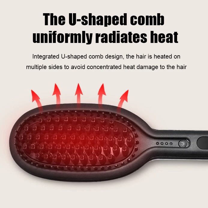 2025 Professional Flat Iron 2 in 1 LCD Display Hair Straightener Multifunctional  Hair Straightener Comb Curling Iron Brush