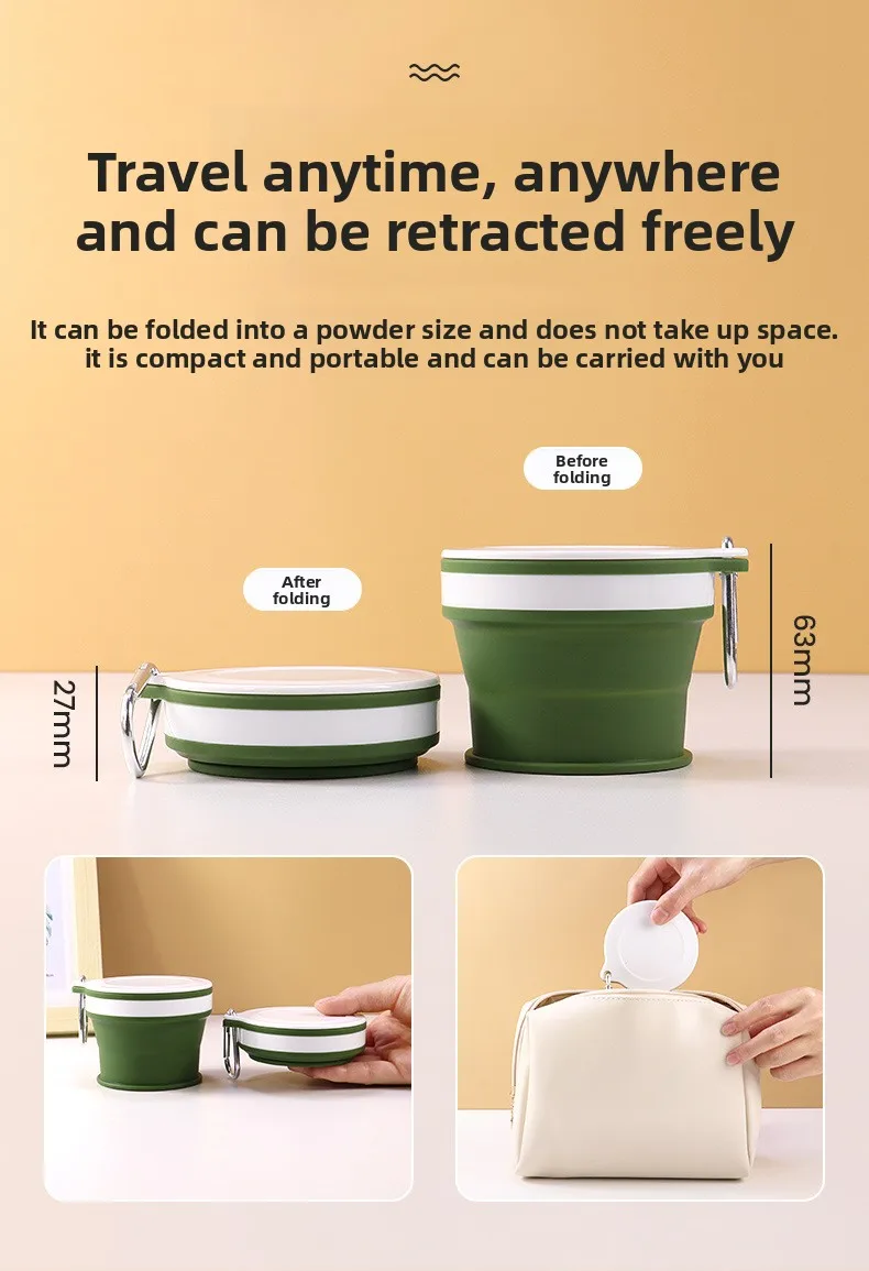 Factory Wholesale Customizable Modern Telescopic Coffee Cup Portable Silicone Folding Water Cup for Travel Camping Food Grade manufacture