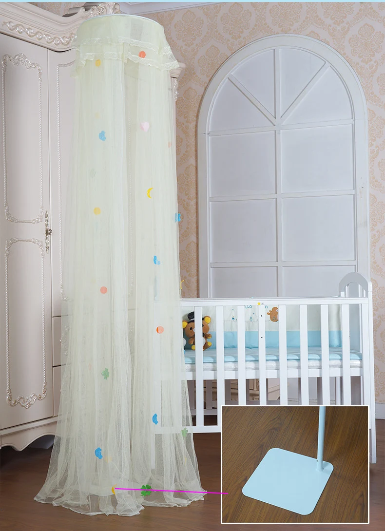 Dome Standing Hanging Canopy Circular Kid Baby Bed Cover Stand Mosquito Net