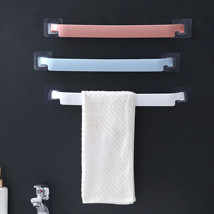 Hand Towel Holder Sticky Hanger Self Adhesive Bathroom Towel Bar