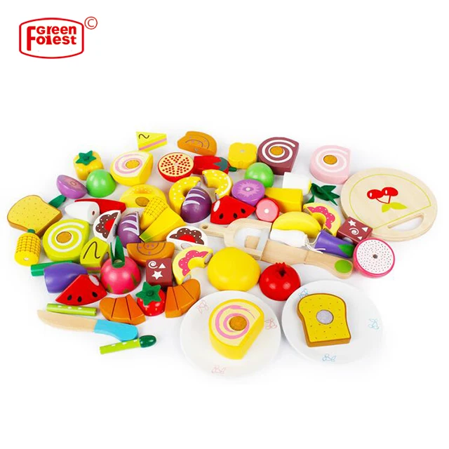 wooden role play food