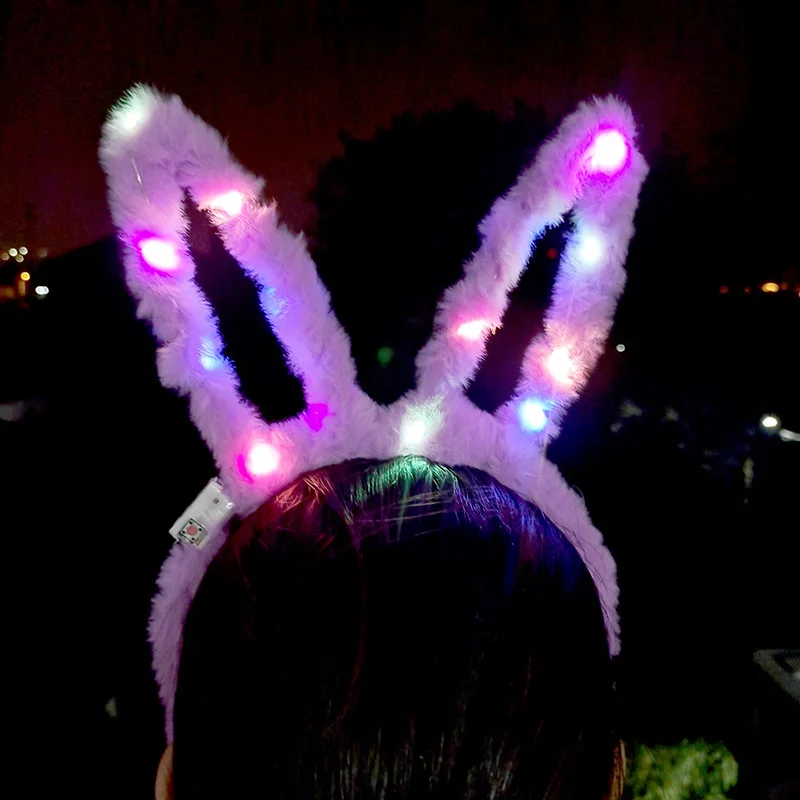 Hot Sale Bunny Ears Led Hairband Clips For Women Girls Light Up ...