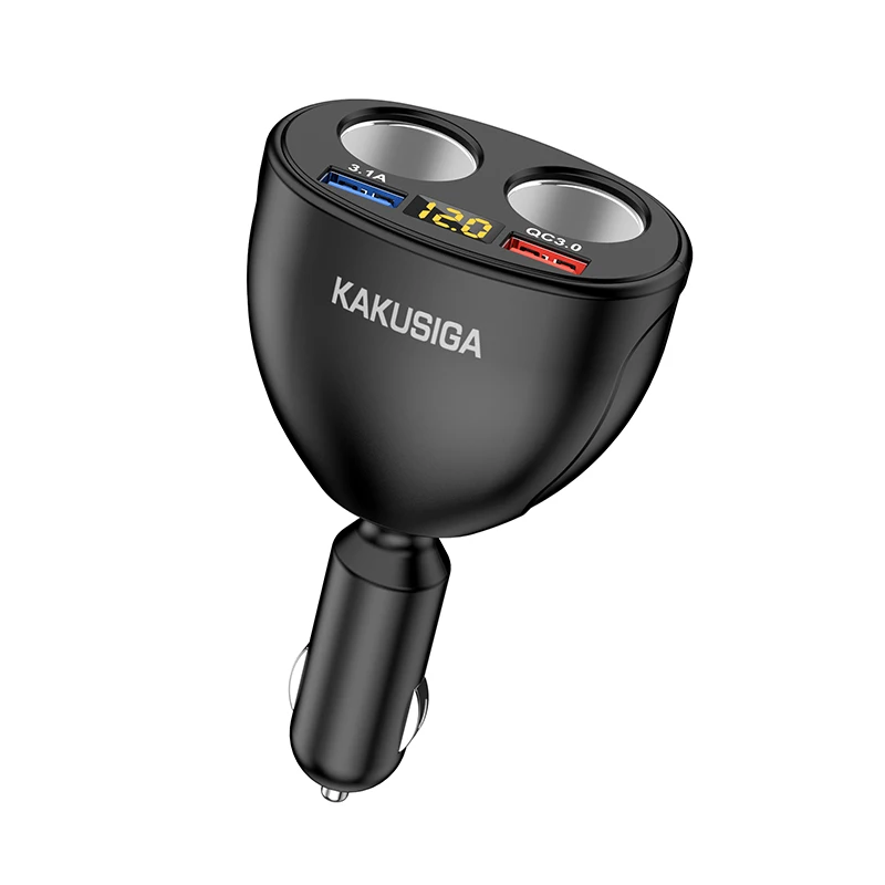 KAKUSIGA KSC-852 Leibao Series Digital Cigarette Lighter Car Charger  QC18W+3.1A