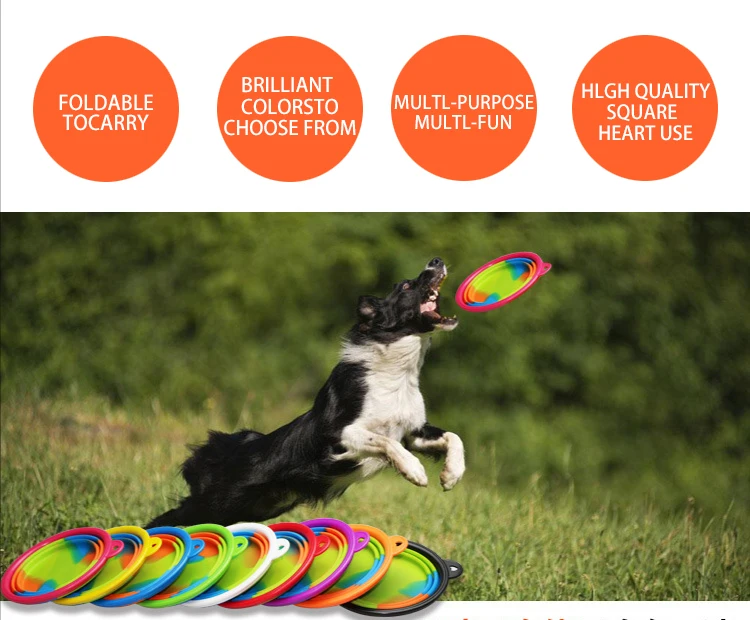 Camouflage Dog Bowl Silicone Pet Dog Feeder Bowls Travel Dogs Cats