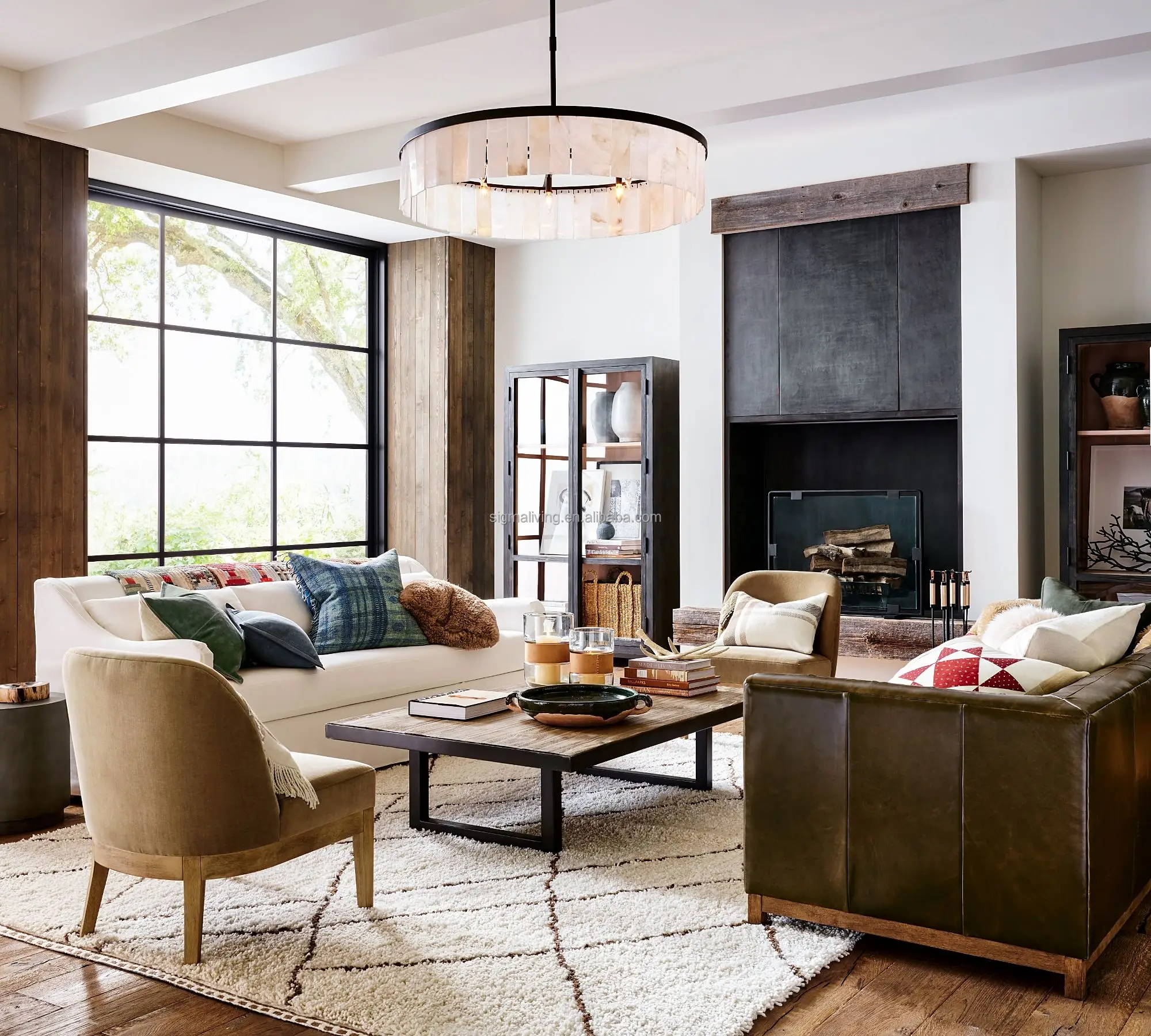 chandelier light luxury light tile round chandelier