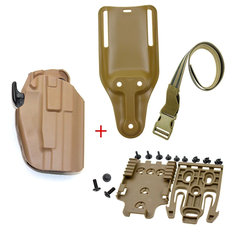 Tactical 579 GLS Pro-Fit Gun Holster for WALTHER PPQ M2 9/40 HK45 GL 17 19 with QLS 19 22 Quick Locking System/Leg Platform