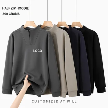 High Quality Half Zip Hoodie Customization Essential Hoodie Quarter Zip Sweatshirt Cotton Heavyweight Half Zip Sweatshirt