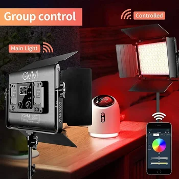 GVM-1000D 2pcs RGB Led Video Light with 2 Softboxes Photography Lighting Kit BT Control Full Color Video Lighting detail image