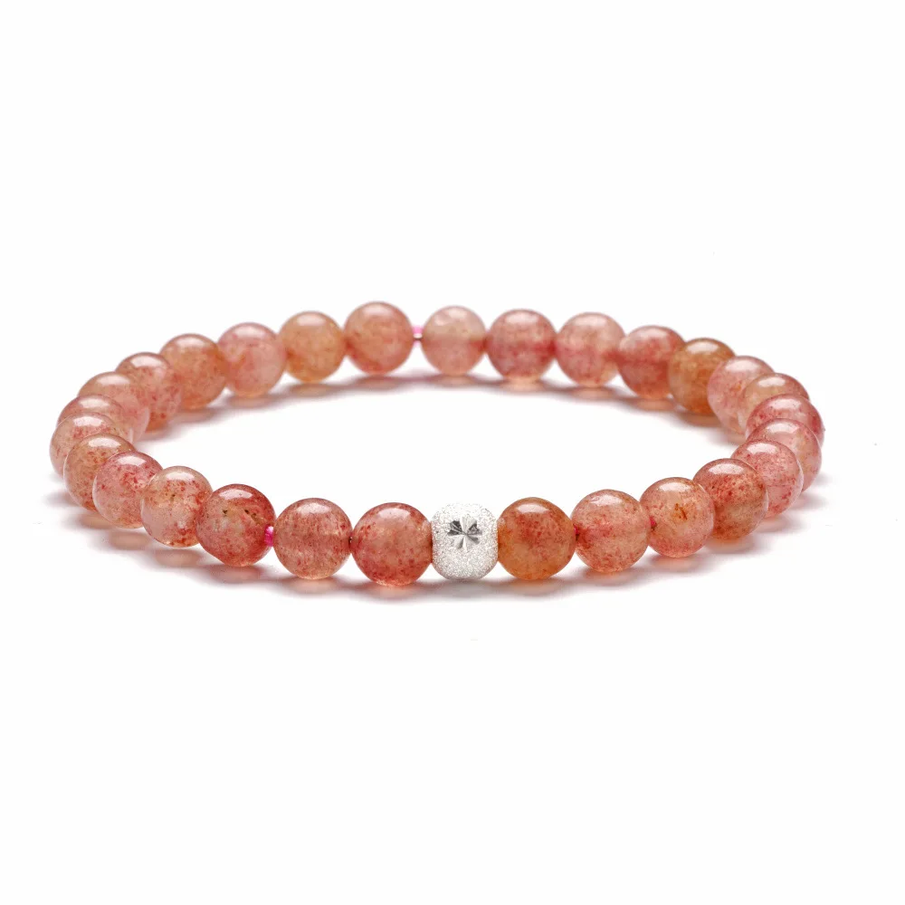 Simple Clear Rainbow Crystal Stone Rosary Hand Beaded Coulpe Jewelry Bracelet