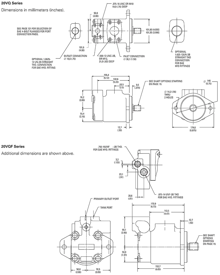 Eaton Vickers Hydraulic Pump 20v 25v 35v 45v Series Single Double Vane
