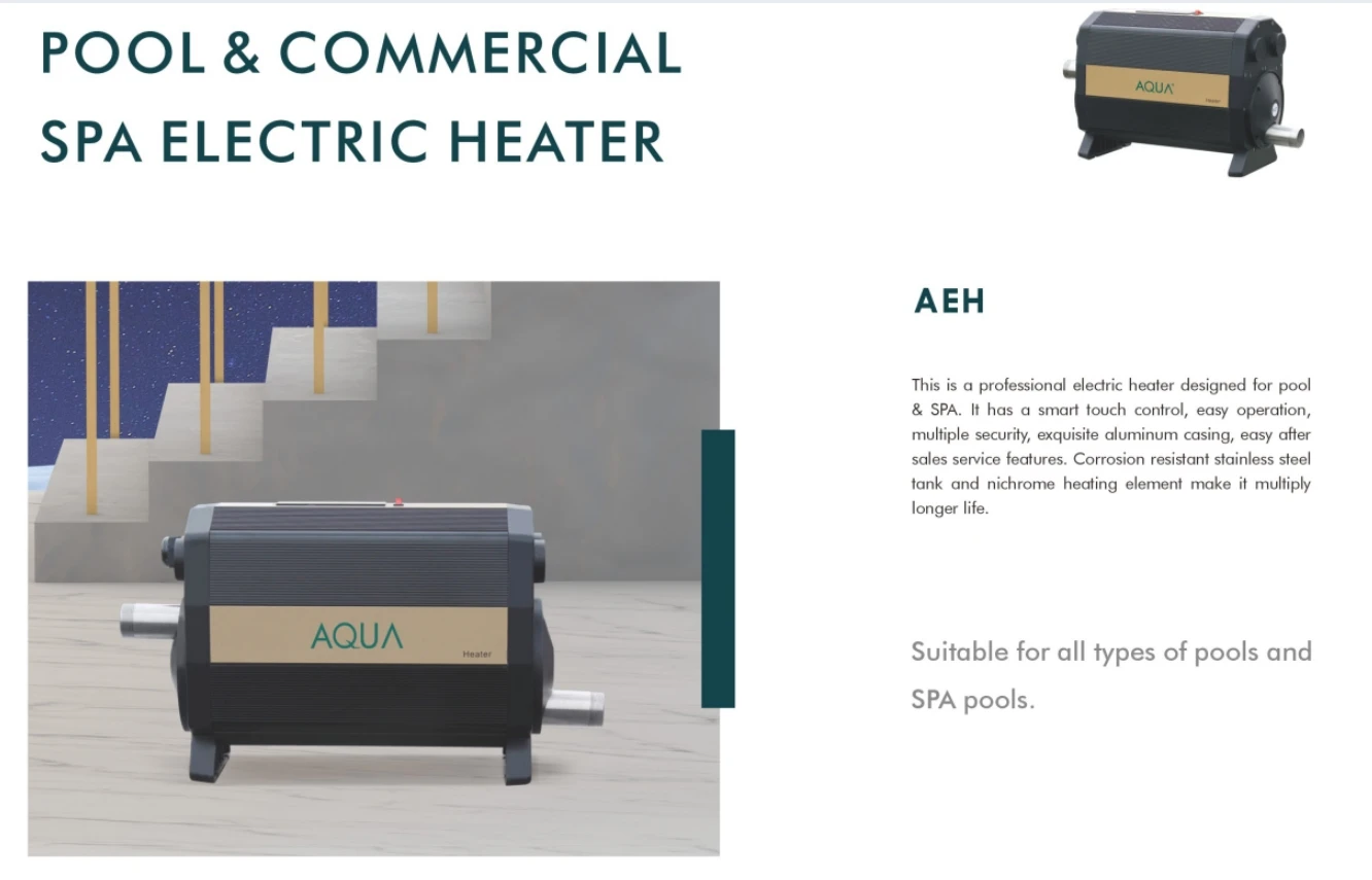 AQUA COMMERCIAL POOL & SPA ELECTRIC HEATER  Electric Heating Pool Bathtub Electric Heated Thermostats Spa Hot Water