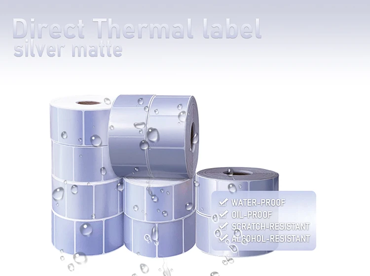 2-Inch Round Waterproof Silver Direct Thermal Label Stickers Printable Circle Thermal Printer Labels
