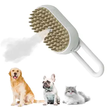 2024 New 3-in-1 Self-cleaning Steamy Brush for Massage Rechargeable and Rotated Handle Cat Slicker Brush with Liquid Inlet