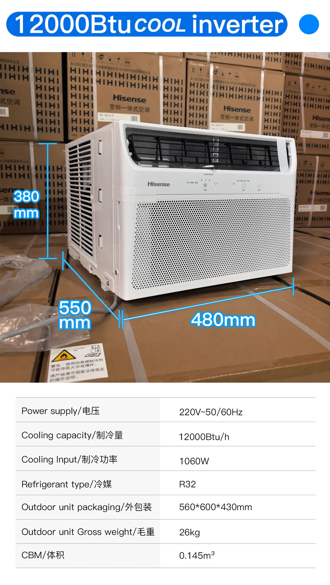 Window Air Conditioner, 1/1.5/2HP, 5000Btu, AC - detail 8