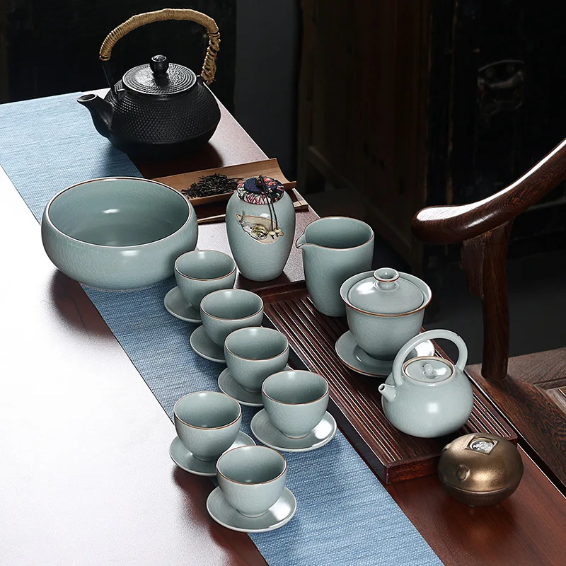 JapandiShop Kiln Ceramic Kung Fu Gift Tea Set Cups