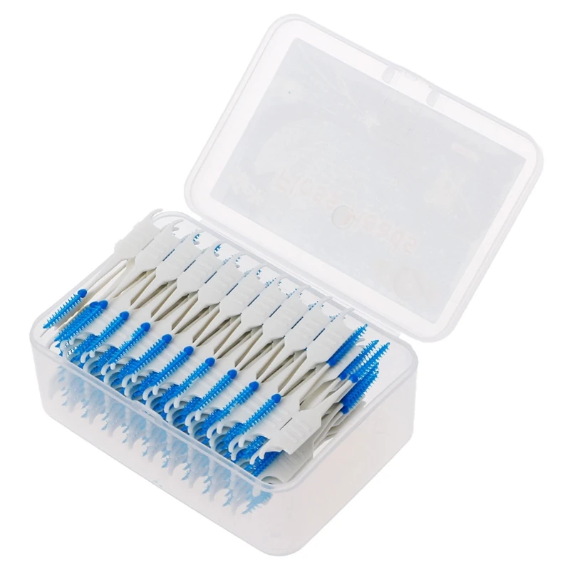200 Pz/set doppia testa filo interdentale igiene filo interdentale plastica stuzzicadenti interdentale sano per la pulizia dei denti cura orale 