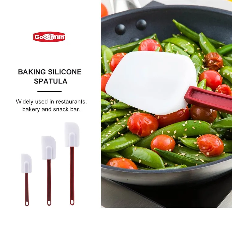 Wholesale commercial baking accessories 10/ 14/ 16 inch  plastic handle silicone kitchen rubber spatula factory