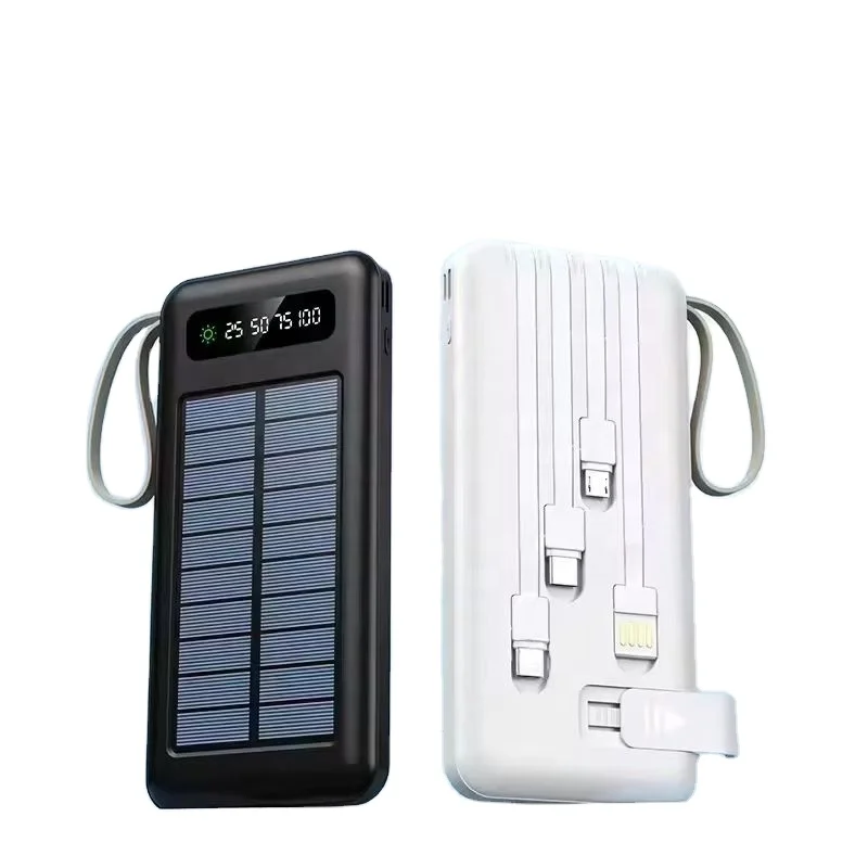 Portable power station 3 in 1 With Mobile Phone Holder Double Usb Output  Built-in 4 Cable 20000 mah Solar Power bank For Outdoor| Alibaba.com