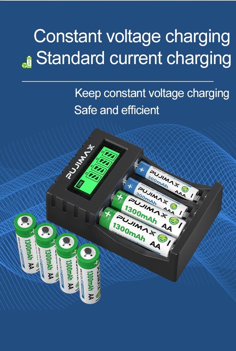 Pujimax Lcd Smart Battery Charger Aa Aaa Rechargeable Battery Charger 1