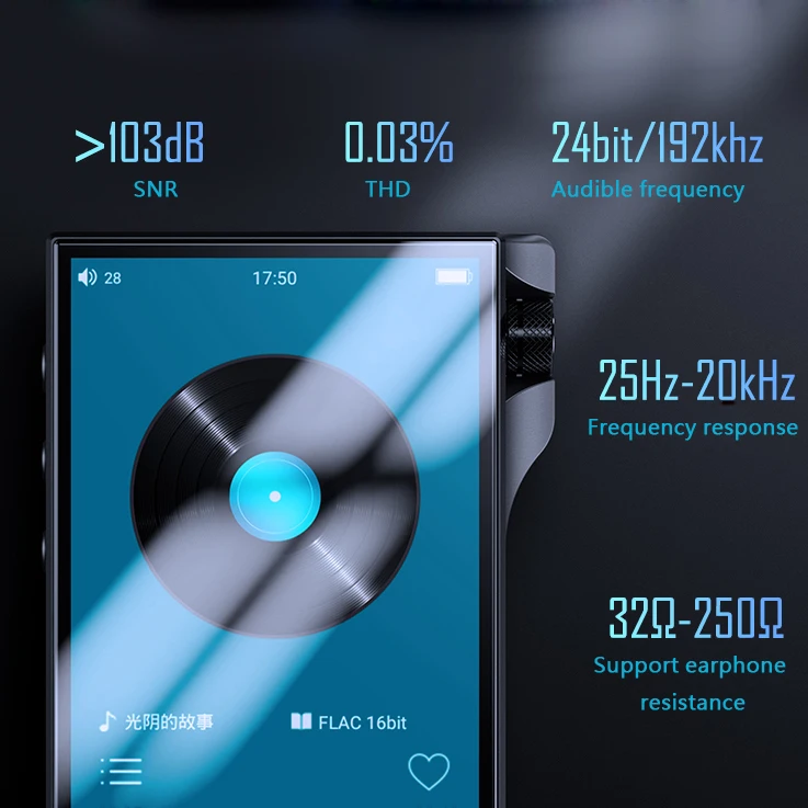 Q8 Lossless HiFi Mp3 Player Open Android DAC DSD Built in 16GB MP3 Audiophile Mp3 Music Player