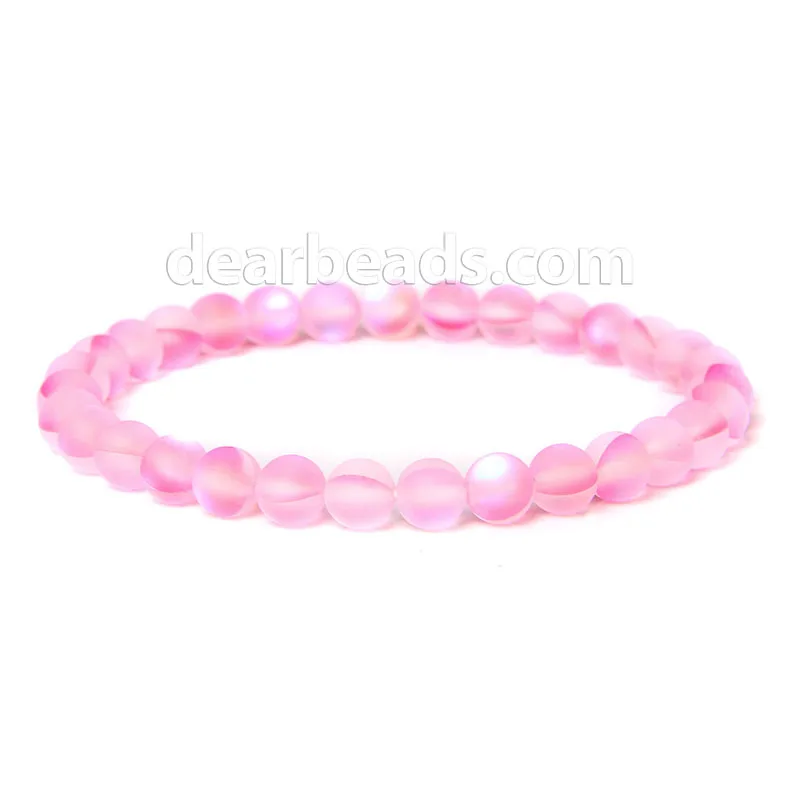 Multi Colors Matte Mystic Aura Quartz Beaded Bracelet Crystal Beads for Jewelry Making 6mm 8mm 10mm