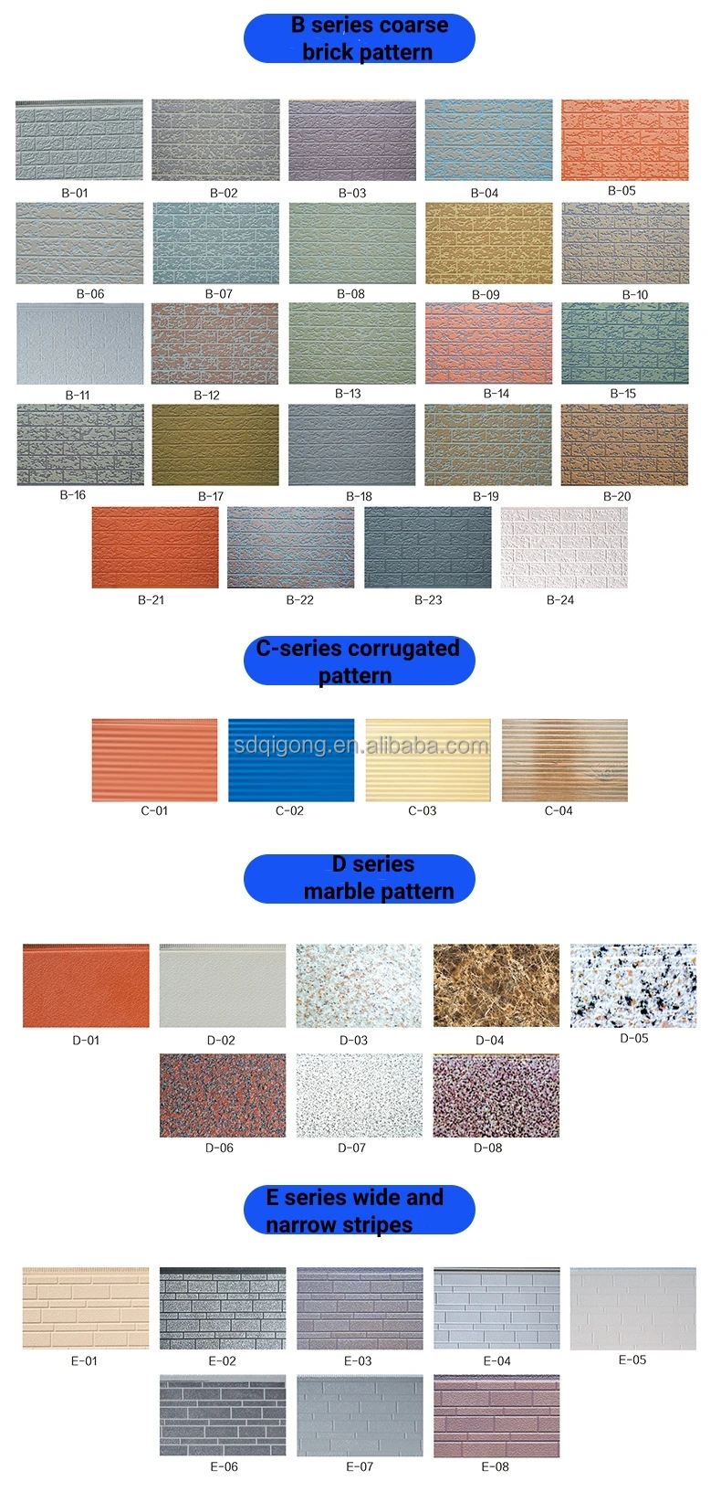 Exterior Building Wall Facade polyurethane foam sandwich panels metal siding sandwich board supplier