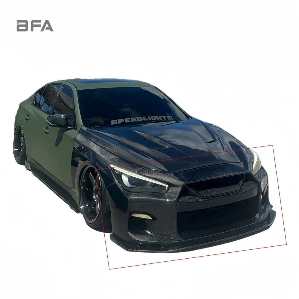 LB Style Full Carbon Fiber Front Bumper for INFINITI Q50