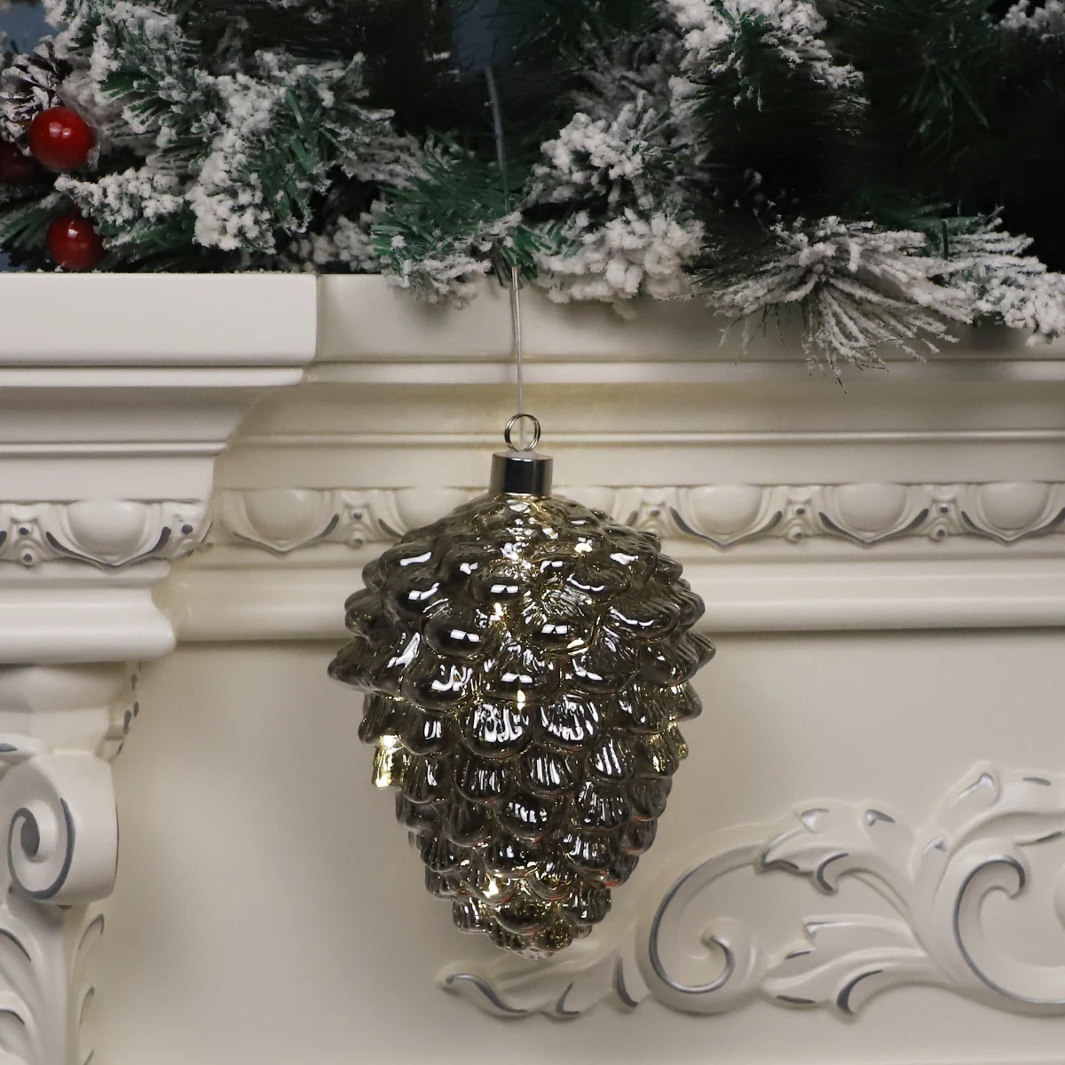 light up christmas hanging pinecone decorations set clear glass christmas light chinese ornaments