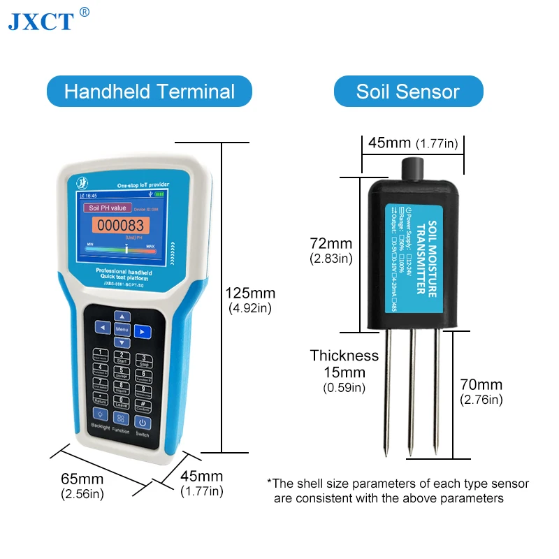 JXCT Soil Sensor 7 in 1 Npk Handheld Analyzer Soil High Speed Measurement PH Temperature and Moisture EC Npk Testers