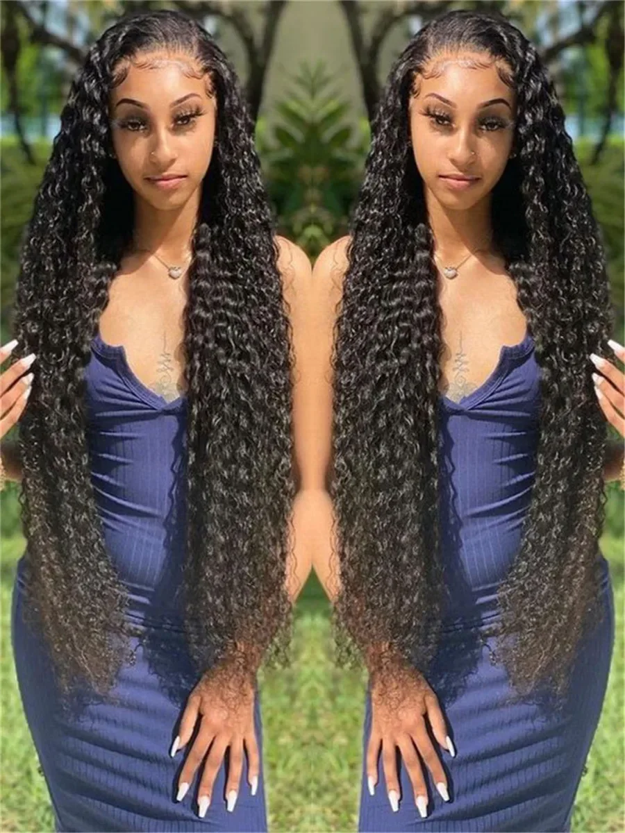 Peruca lace front de cabelo humano deep wave pré-arrancada_voghion.com