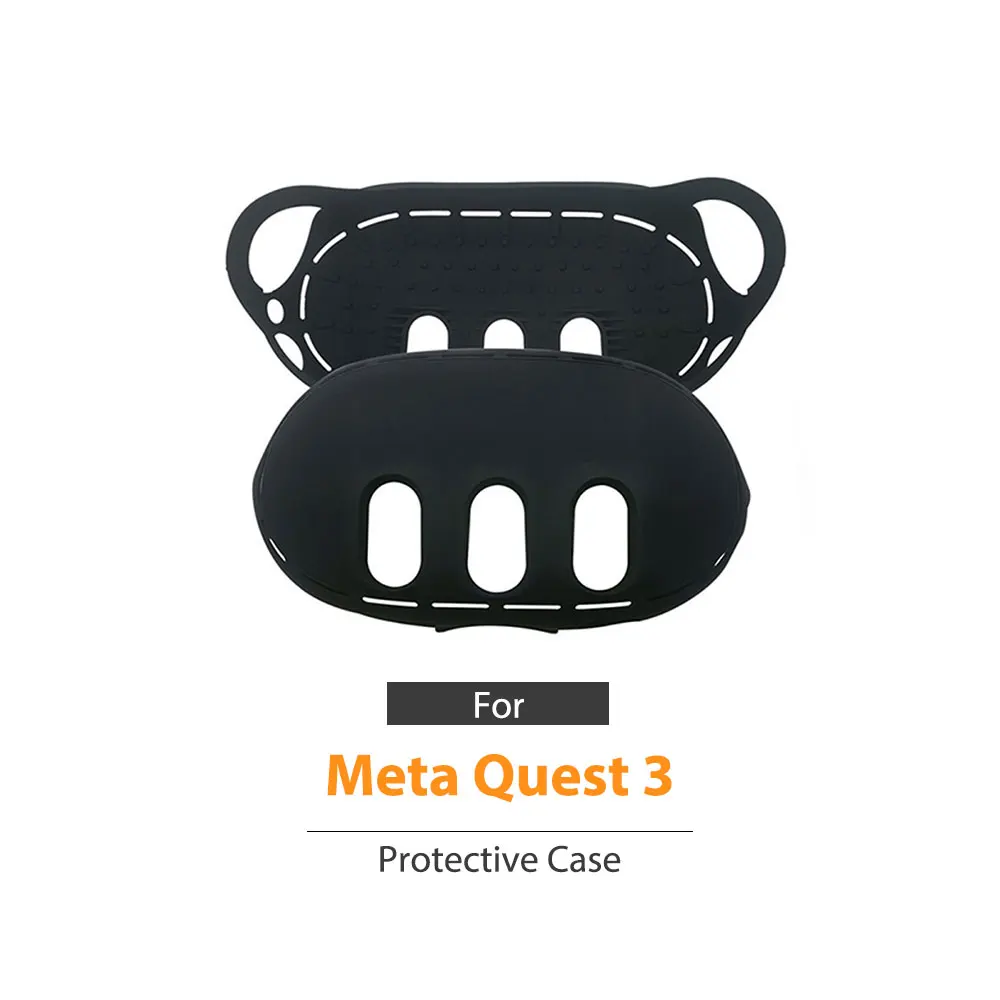 Soft Silicone Case Back Cover Black White Orange Pink Blue For Meta Quest 3 Headset Headband details