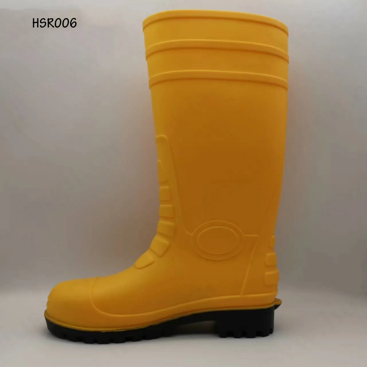 LXG,construction Site High-cut Cheap Price Safety Gumboots Steel Toe Insert Waterproof SBP Standard Yellow Rain Boots HSR006